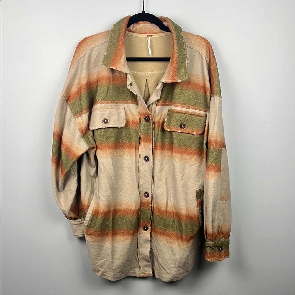 Free People Ruby Button Down Shirt Jacket Shacket… - image 2